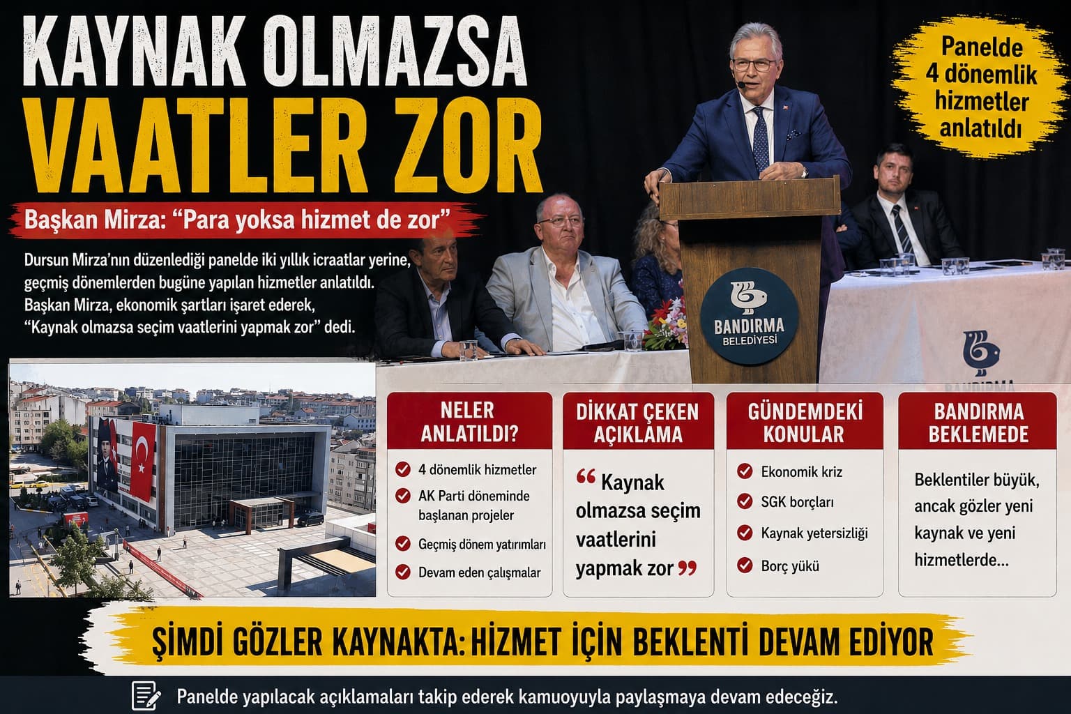 “Kaynak Olmazsa Vaatler Zor”