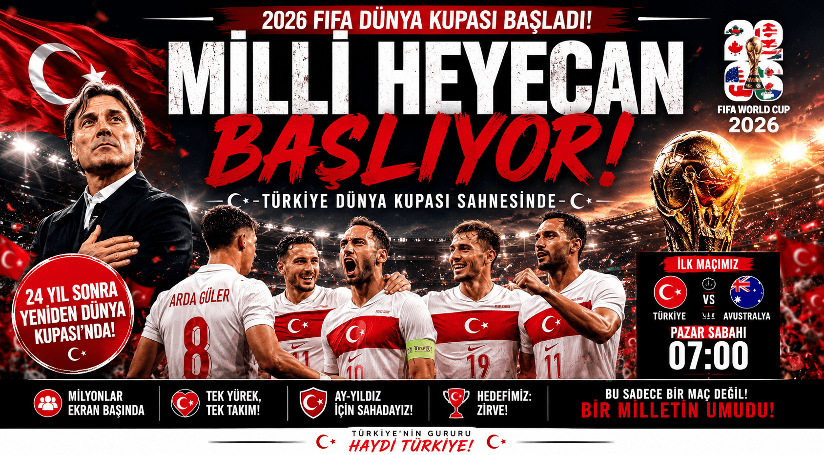 MİLLİ HEYECAN BAŞLIYOR! TÜRKİYE DÜNYA KUPASI SAHNESİNDE