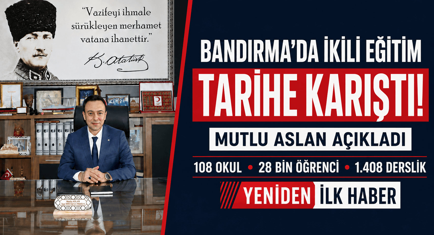 BANDIRMA’DA İKİLİ EĞİTİM TARİHE KARIŞTI!