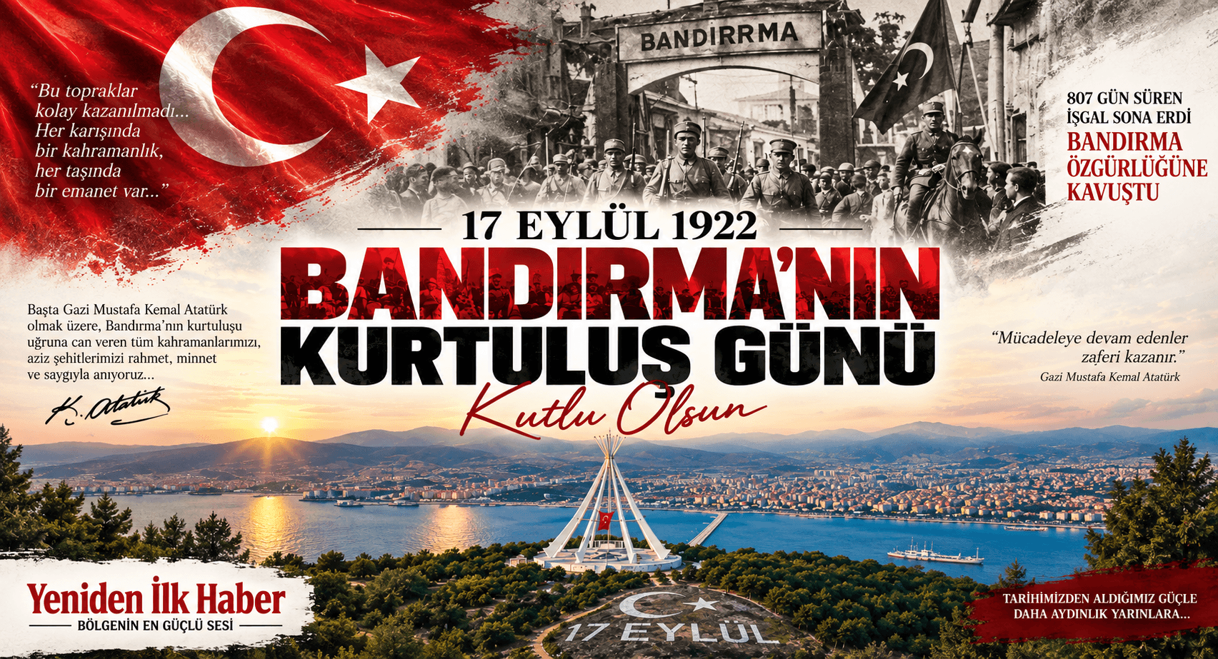 17 EYLÜL 1922: BANDIRMA ÖZGÜRLÜĞÜNE KAVUŞTU